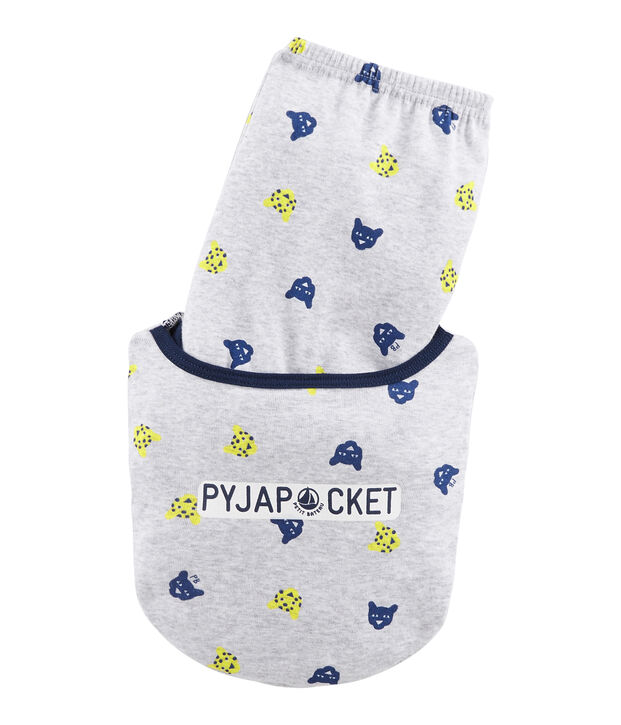 Rippstrick-Pyjama f&uuml;r kleine Jungen grau/vielfarbig