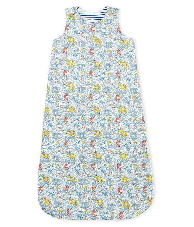 Wendbarer Baby-Schlafsack aus Baumwolle f&uuml;r Jungen weiss/gr&uuml;n