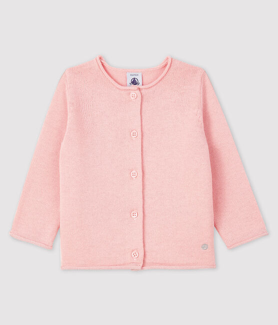 Langärmeliger Baby-Cardigan für Mädchen rosa MINOIS