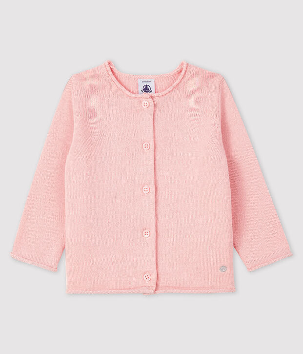 Lang&auml;rmeliger Baby-Cardigan f&uuml;r M&auml;dchen rosa