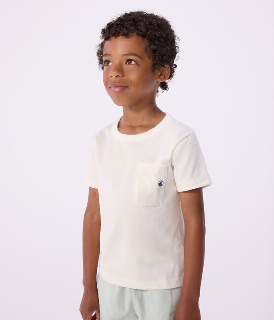 Kurzärmeliges T-Shirt für Jungen weiss MARSHMALLOW