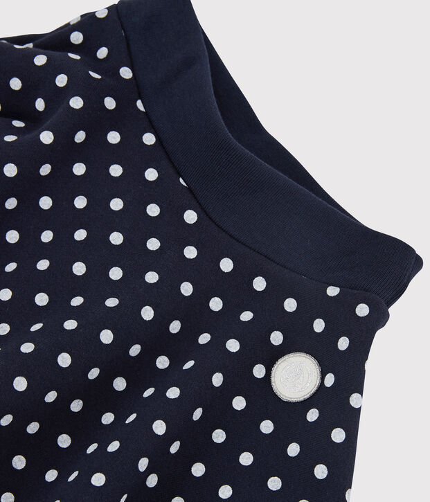 Kinderrock aus Molton f&uuml;r M&auml;dchen blau/weiss