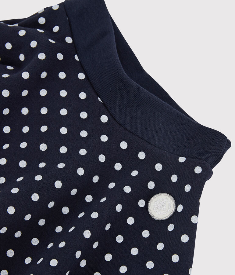 Kinderrock aus Molton f&uuml;r M&auml;dchen blau/weiss