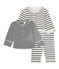 Dreiteiliges Baby-Set zum Wenden beige COQUILLE/blau SMOKING
