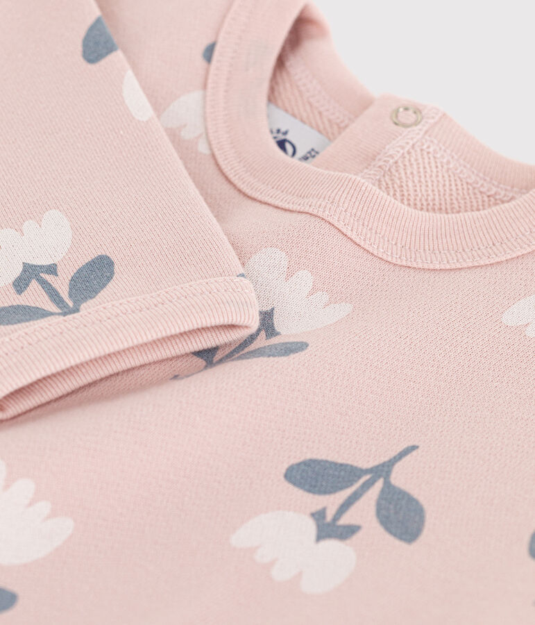 Baby-Sweatshirt aus Molton mit Blumenprint rosa/vielfarbig