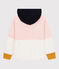 Kinder-Kapuzensweatshirt aus Molton für Mädchen rosa MINOIS/weiss MARSHMALLOW
