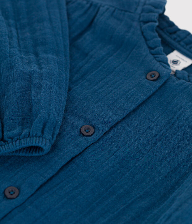 Kinder-Bluse aus Musselin-Stoff f&uuml;r M&auml;dchen blau