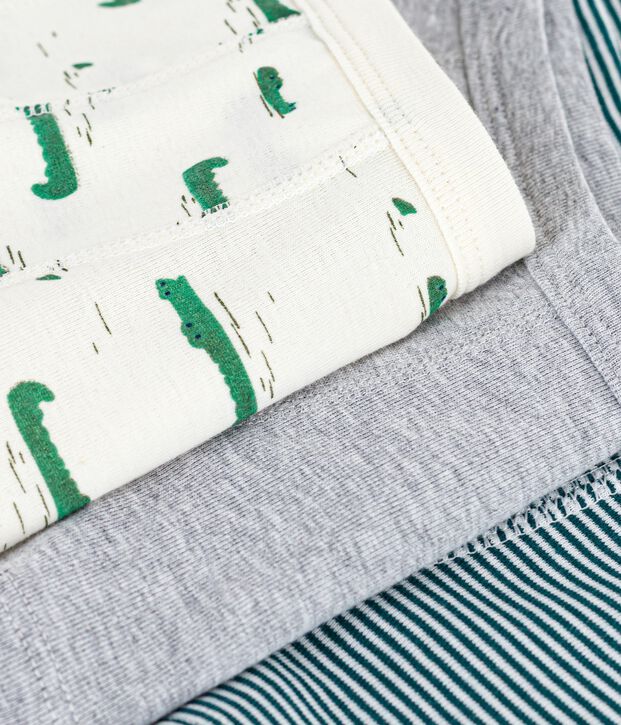 Set Kinder-Boxershorts mit &uuml;berzogenem Bund aus bedruckter Baumwolle vielfarbig