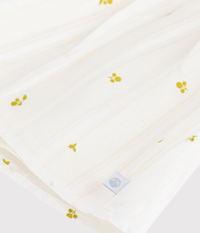 &Auml;rmellose Baby-Bluse aus Baumwolle mit Blumenmuster gr&uuml;n MARSHMALLOW/ MOSS