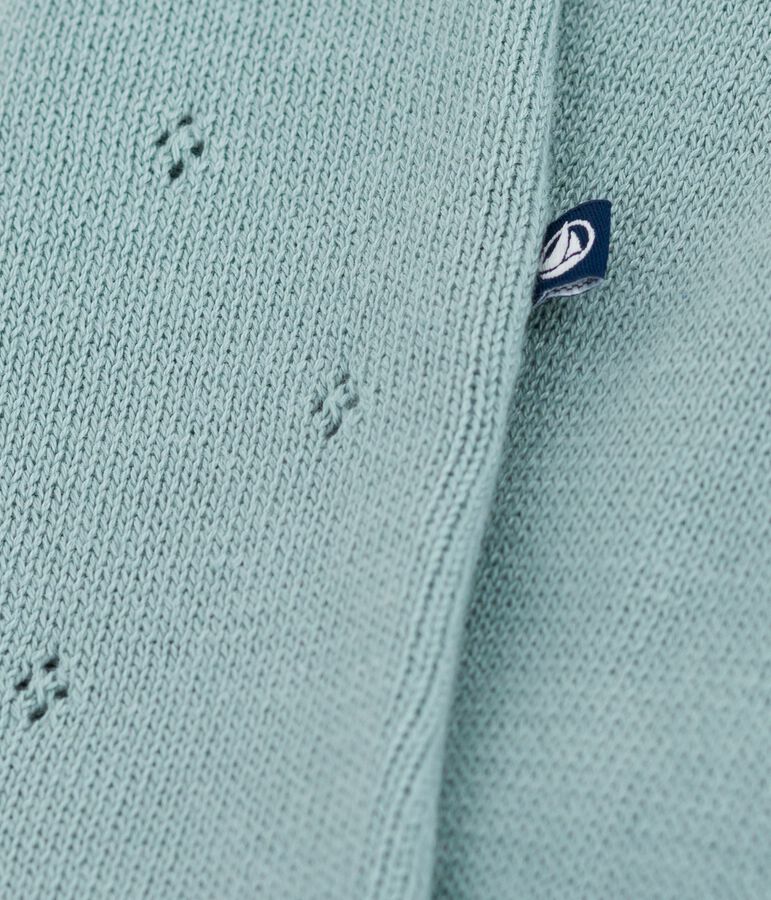 Strampler aus Zierstrick mit Tr&auml;gern gr&uuml;n