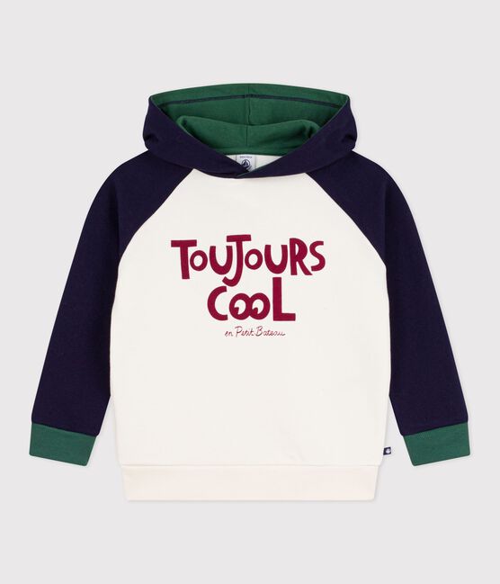 Kinder-Sweatshirt aus gemusterter Baumwolle MILK/ MULTICO
