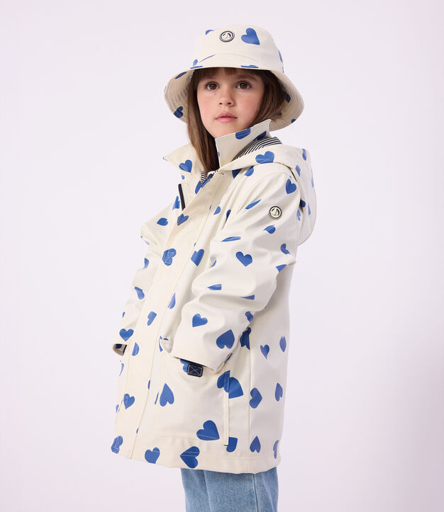 Kinder-Sonnenhut mit Herzmotiv blau/blau