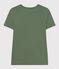 Damen-T-Shirt L'Iconique mit V-Ausschnitt aus Baumwolle, unifarben grün CROCO