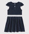 Kurzärmeliges Kinderkleid für Mädchen blau SMOKING
