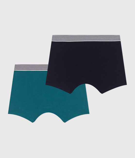 2er-Set Kinder-Boxershorts aus einfarbiger Baumwolle mit Elastan  variante 2