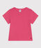 Kurzärmeliges Kinder-T-Shirt aus einfarbiger Baumwolle rosa PEONIA