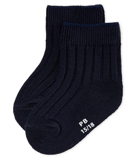 Gerippte baby-strümpfe unisex blau SMOKING