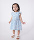 Baby-Kleid und Bloomer aus Baumwolle mit blauem Kirschmuster