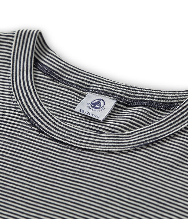 Emblematisches kurz&auml;rmliges T-Shirt f&uuml;r Damen blau/weiss