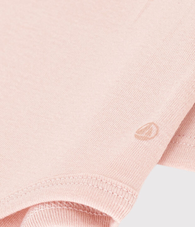 Lang&auml;rmeliger Baby-Body aus Baumwolle mit R&uuml;schenkragen rosa