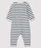 Langer Baby-Overall für Jungen weiss MARSHMALLOW/blau SMOKING