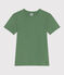 Damen-T-Shirt L'Iconique aus einfarbiger Baumwolle grün PALMERAIE