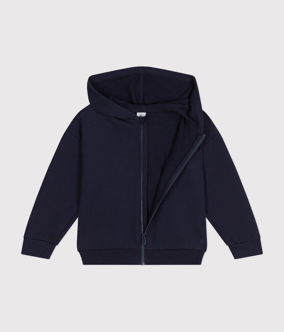 Kinder-Sweatshirt mit Reißverschluss und Kapuze aus Molton für Mädchen blau SMOKING