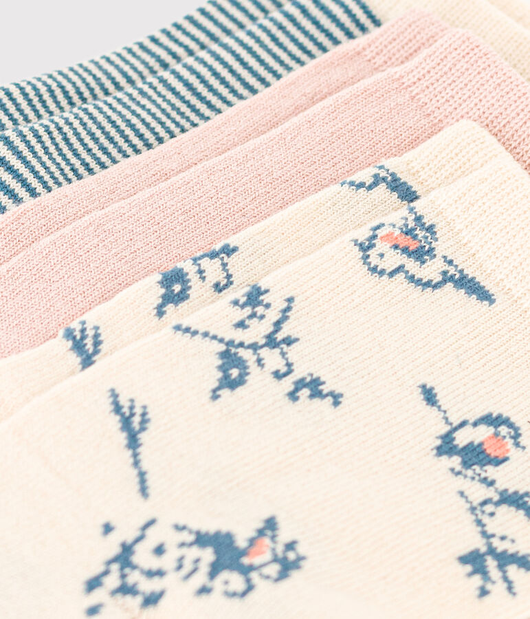 3er-Set Kindersocken mit Vogelmotiv vielfarbig