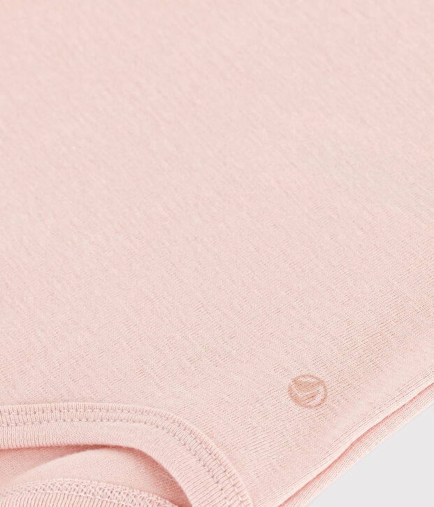 Kurz&auml;rmeliger Baby-Body aus Baumwolle mit R&uuml;schenkragen rosa