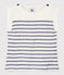 Baby-T-Shirt aus Baumwolle/Leinen für Jungen weiss MARSHMALLOW/blau MEDIEVAL