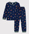 Kinderpyjama aus Molton mit Pilzmotiv blau MEDIEVAL/weiss MULTICO