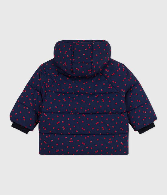 Gemusterte Baby-Winterjacke blau SOIR/ MILK