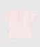Kurzärmeliges Baby-T-Shirt aus einfarbiger Baumwolle rosa FLEUR