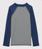 Kinder-T-Shirt mit UV-Schutz aus recycelten Materialien blau MEDIEVAL/weiss MARSHMALLOW