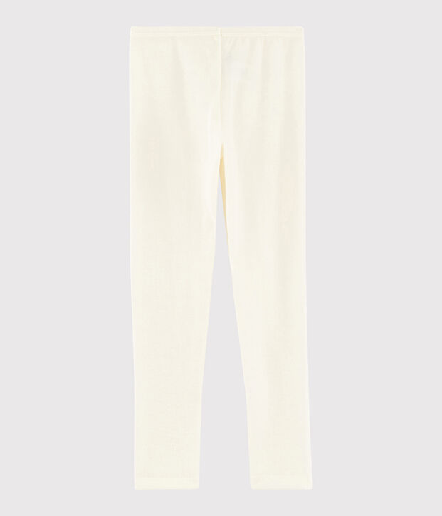 Einfarbige Leggings aus Wolle und Baumwolle f&uuml;r Kinder beige