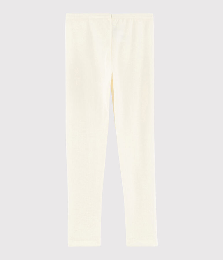 Einfarbige Leggings aus Wolle und Baumwolle f&uuml;r Kinder beige