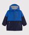 Halblanger Kinder-Parka im Colorblock blau/vielfarbig