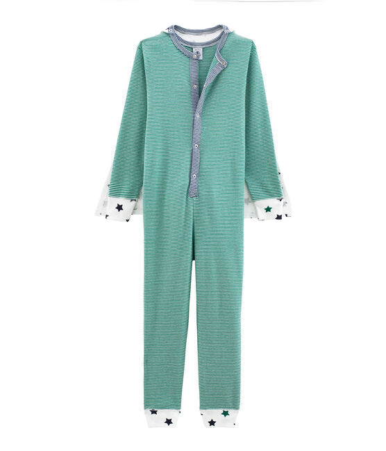 Langer Jungen Overall weiss MARSHMALLOW/weiss MULTICO