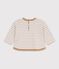 Lang&auml;rmeliges Baby T-Shirt aus Baumwolle mit Streifen. beige/naturfarben