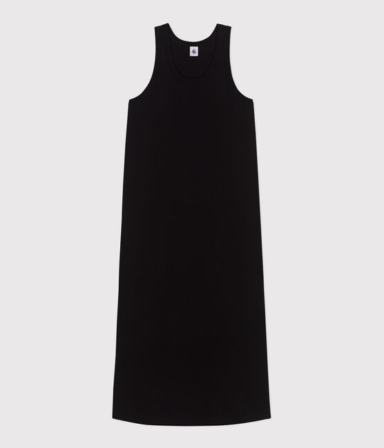 Damen Tanktop-Kleid in Midilänge aus Baumwolle schwarz BLACK