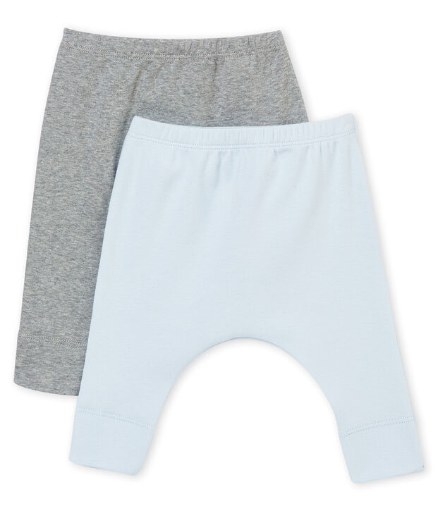 Zwei Unisex Baby Leggings aus angerautem 1x1 Rippstrick in Uni vielfarbig