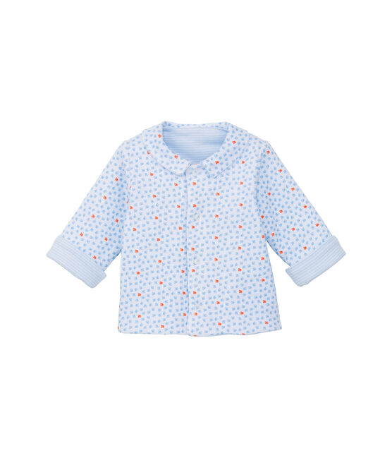 Baby-Jacke, Unisex, wattiert, 2-seitig, Ringelmuster blau FRAICHEUR/weiss ECUME