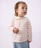 Baby-Streifenshirt mit Kragen aus Baumwolle rosa/rosa