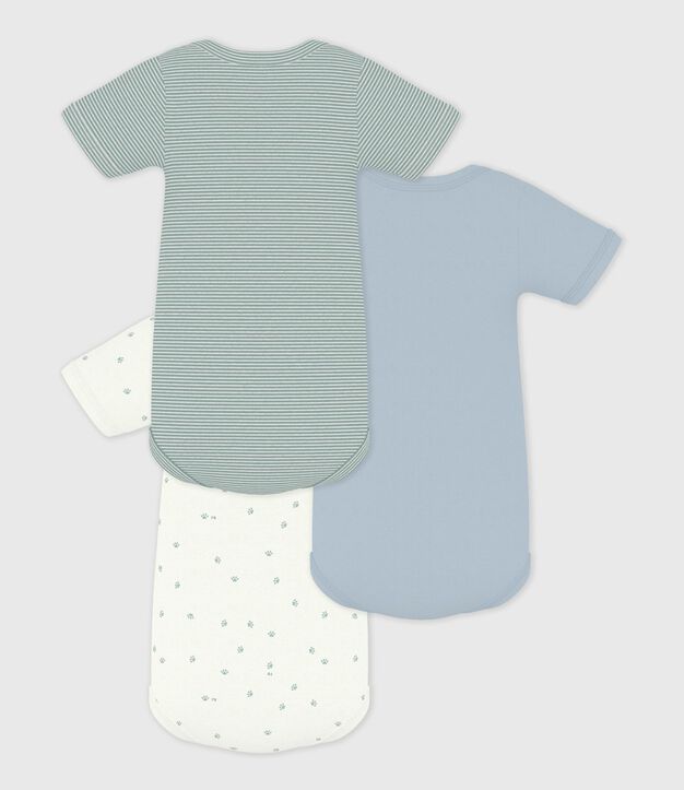 Set kurz&auml;rmelige Baby-Bodys aus bedruckter Baumwolle vielfarbig