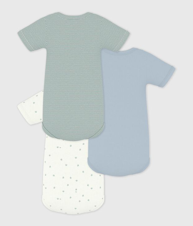 Set kurz&auml;rmelige Baby-Bodys aus bedruckter Baumwolle vielfarbig