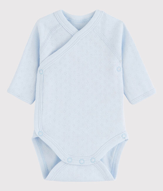 Langärmeliger Baby-Body in Wickelform Mädchen/Jungen blau FRAICHEUR
