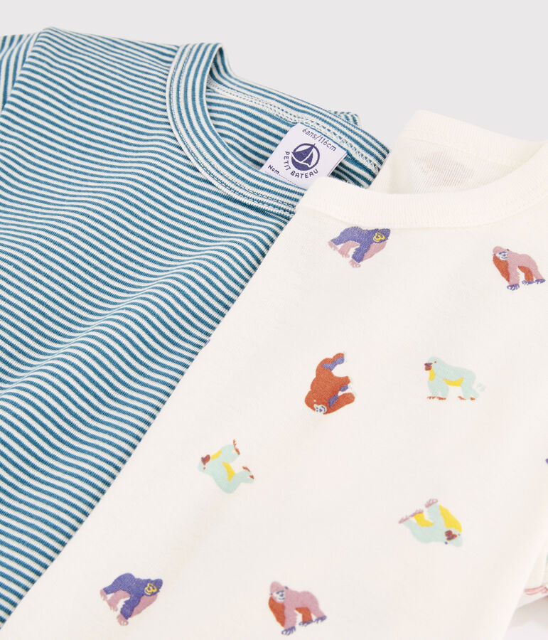 2er-Set kurz&auml;rmelige T-Shirts mit &Auml;ffchenmuster f&uuml;r Jungen vielfarbig