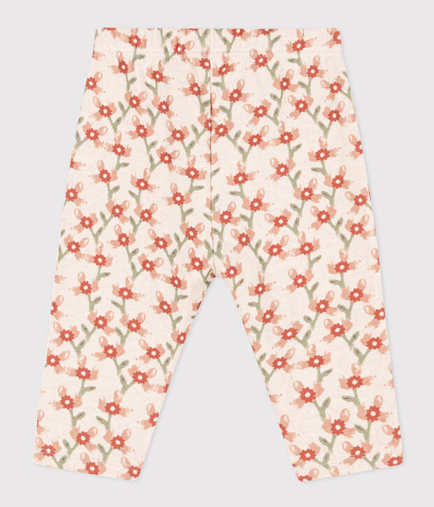 Baby-Hose aus bedrucktem gestepptem Doppeljersey naturfarben/vielfarbig