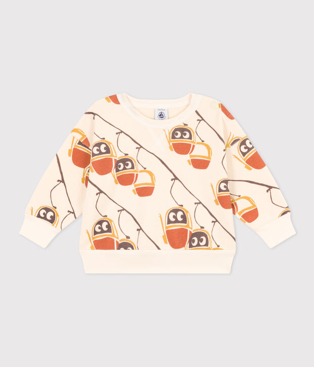Baby-Sweatshirt aus bedrucktem Molton naturfarben/vielfarbig