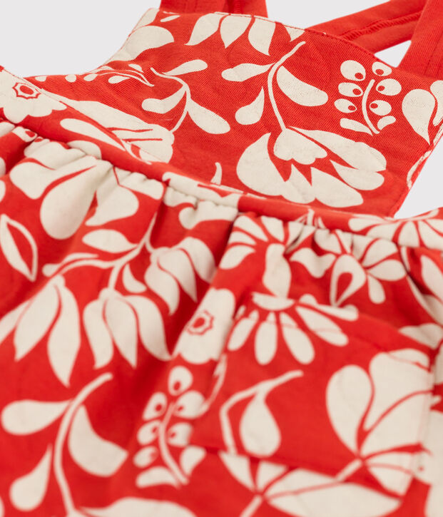Bedrucktes &auml;rmelloses Babykleid aus gestepptem Doppeljersey orange/naturfarben